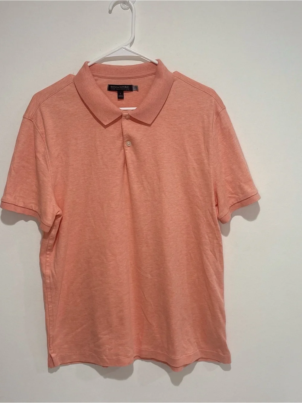Banana Republic Men's Orange Polo Shirt Size L Short Sleeve